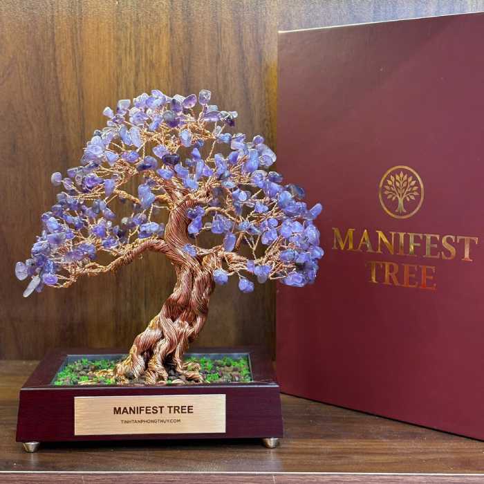Amethyst Manifest Tree - Handmade Wire Bonsai Sculptures for Wisdom, Protection & Inner Peace