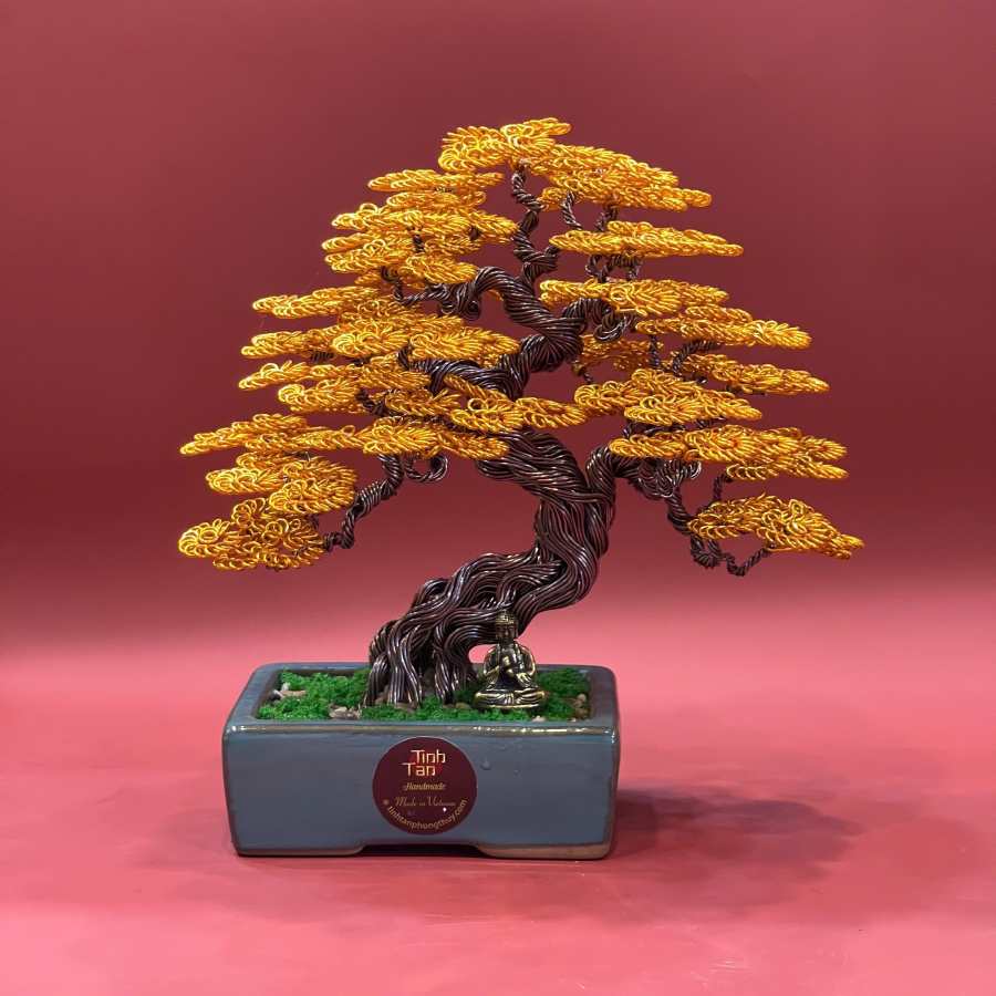 Yellow Wire Bonsai Tree - A True Symbol of Strength and Art
